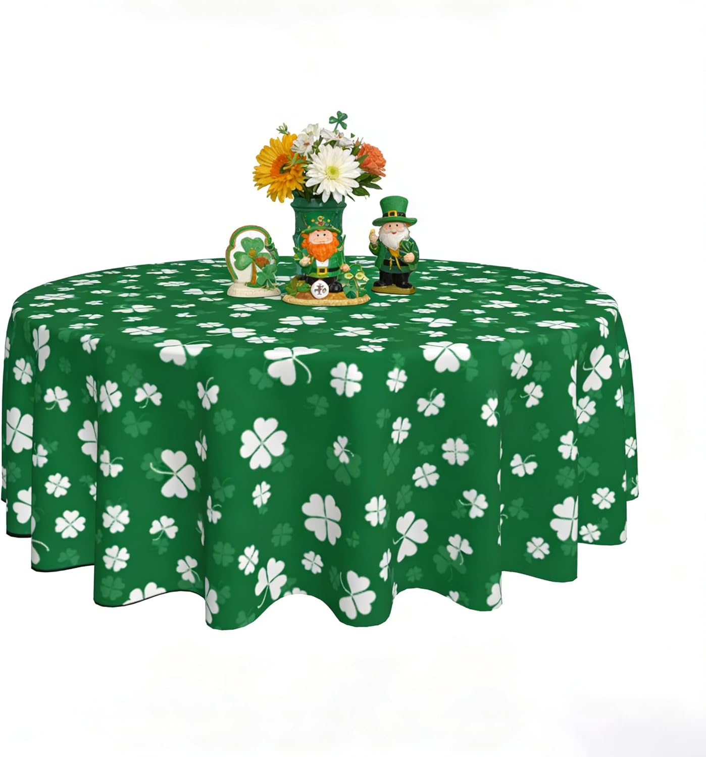 Spring Tablecloth 60 x 60 Inch Round Watercolor Flowers Table Cover Waterproof Wipeable Reusable for Kitchen Restaurant Home Parties Season Decor