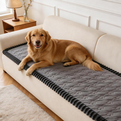 Couch Covers for Dogs Washable, Sofa Cover with Adjustable Straps for 3 Cushion Couch,Non-Slip Pet Couch Protector for Sectional & Leather Sofa, 1PC (Beige, 27.6" x 82.7")