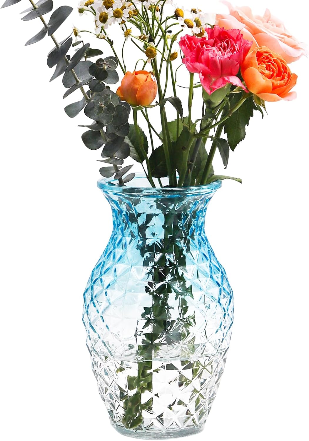 Vase for Flowers Small Glass Vases for Home Decor Table Centerpieces Living Room Bedroom Bookshelf Kitchen Modern Office Wedding Decoration Vintage Flower Vases Red White