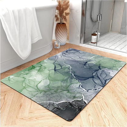 Thin Bath Mat, Diatomaceous Earth Shower Mat Non Slip Instantly Removes Water Drying Fast Bathroom Mat Modern Abstract Wave Marble Texture Easy to Clean (3x5ft/36x60in/90x150cm, Pink)