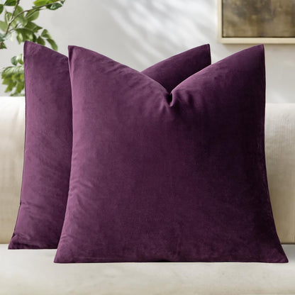 MIULEE Velvet Throw Pillow Covers 18x18 Inch, Pack of 2 - Dark Blue, Super Soft Decorative Square Cushion Cases Modern Luxury Home Decor for Sofa, Couch, Bed, Chair