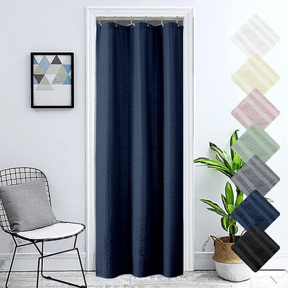 Moga Navy Blue Fabric Shower Curtains for Bathroom - Blue Hotel Spa Polyester Cloth Bath Curtain with 12 Holes, 72x72, Machine Washable, Navy Blue
