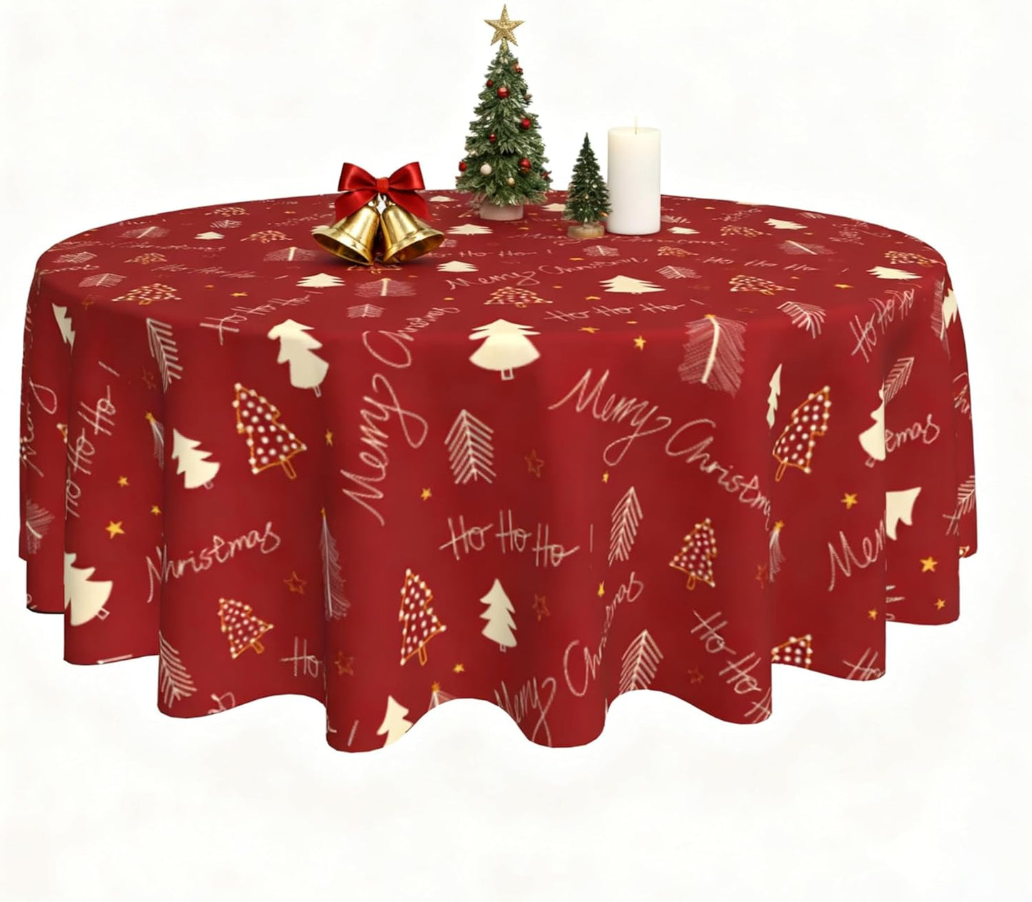 Spring Tablecloth 60 x 60 Inch Round Watercolor Flowers Table Cover Waterproof Wipeable Reusable for Kitchen Restaurant Home Parties Season Decor