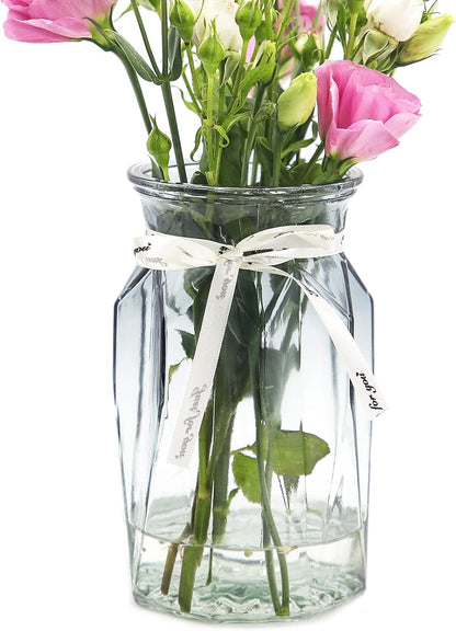 Vase for Flowers Small Glass Vases for Home Decor Table Centerpieces Living Room Bedroom Bookshelf Kitchen Modern Office Wedding Decoration Vintage Flower Vases Red White