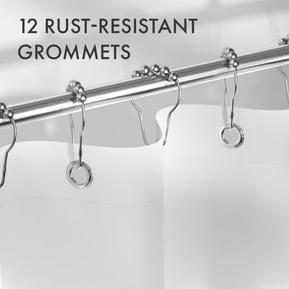 Shower Curtain, Cloth Ombre Black Shower Curtain Set with 12 Hooks, Washable Fabric Black and White Shower Curtain, Rustic Farmhouse Bathroom Shower Curtain, 72x72 Inches