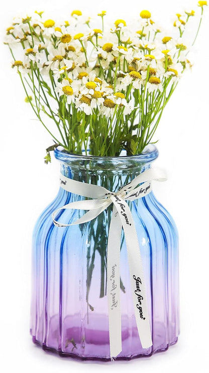 Vase for Flowers Small Glass Vases for Home Decor Table Centerpieces Living Room Bedroom Bookshelf Kitchen Modern Office Wedding Decoration Vintage Flower Vases Red White
