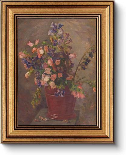 Gold Framed Vintage Wall Art for Living Room, Flowers Painting Canvas Prints Shelf Decor for Kitchen, Aesthetic Bedroom Wall Art, Christmas Gifts for Friends or Family (White Hydrangea 8"x10")