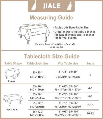 Tablecloths for Rectangle Tables, Cotton Linen Table Cloth Waterproof Tablecloth Wrinkle Free Farmhouse Dining Tables Cover, Soft Fabric Table Cloths with Tassels, Brown, 55" X 70", 4-6 Seats