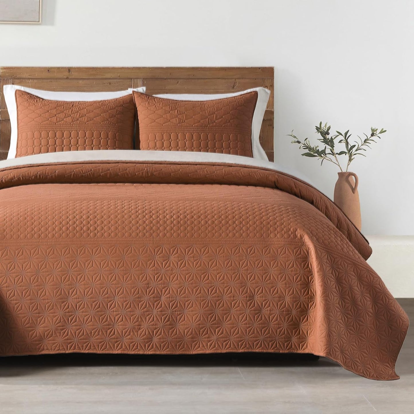 HOME Quilt Set Queen Size Navy Blue, Classic Geometric Diamond Stitched Pattern, Ultra Soft Microfiber Lightweight Bedding Bedspread Coverlet for All Season with 1 Quilt 2 Pillow Shams