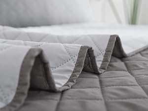 Easy-Going Reversible Couch Cover for 3 Cushion Couch Sofa Cover for Dogs Water Resistant Furniture Protector Cover with Foam Sticks Elastic Straps for Pet Cat (Sofa, Gray/Light Gray)
