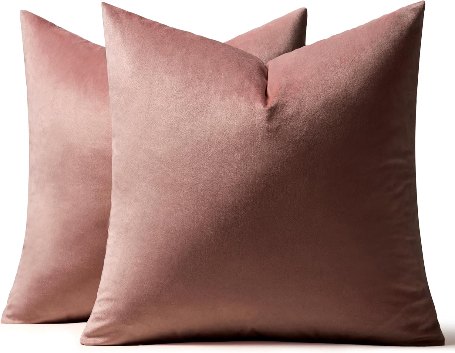 MIULEE Velvet Throw Pillow Covers 18x18 Inch, Pack of 2 - Dark Blue, Super Soft Decorative Square Cushion Cases Modern Luxury Home Decor for Sofa, Couch, Bed, Chair