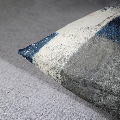 Emvency Set of 2 Throw Pillow Covers Modern Abstract Painting Blue White and Gray Decorative Sofa Pillow Cases Home Decor Standard Square 18x18 Inches Pillowcases