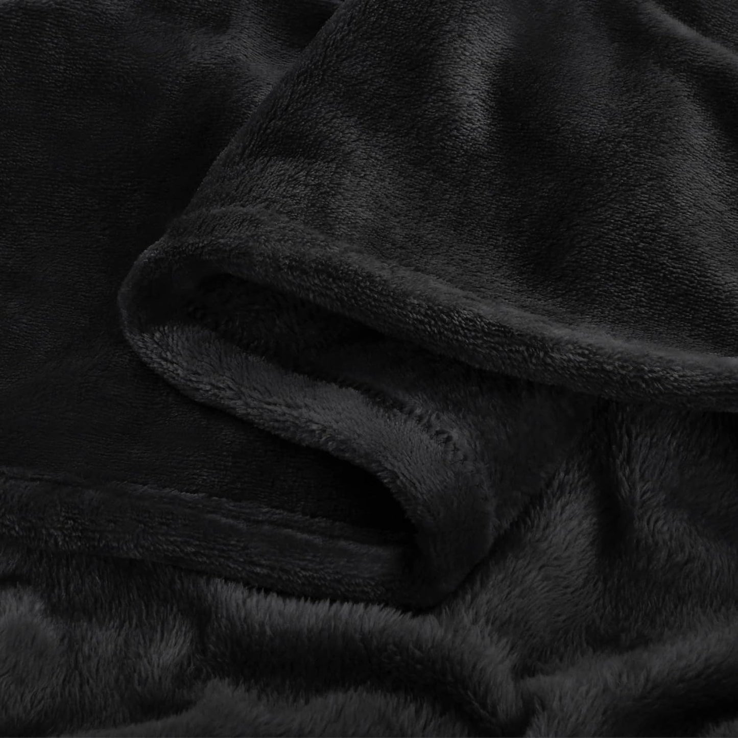 Fleece Blanket Black Throw Blankets for Couch & Bed, Luxury Plush Cozy Fuzzy Blanket 50x60 inches, Super Soft Warm Lightweight Throw Blanket for Travel Camping