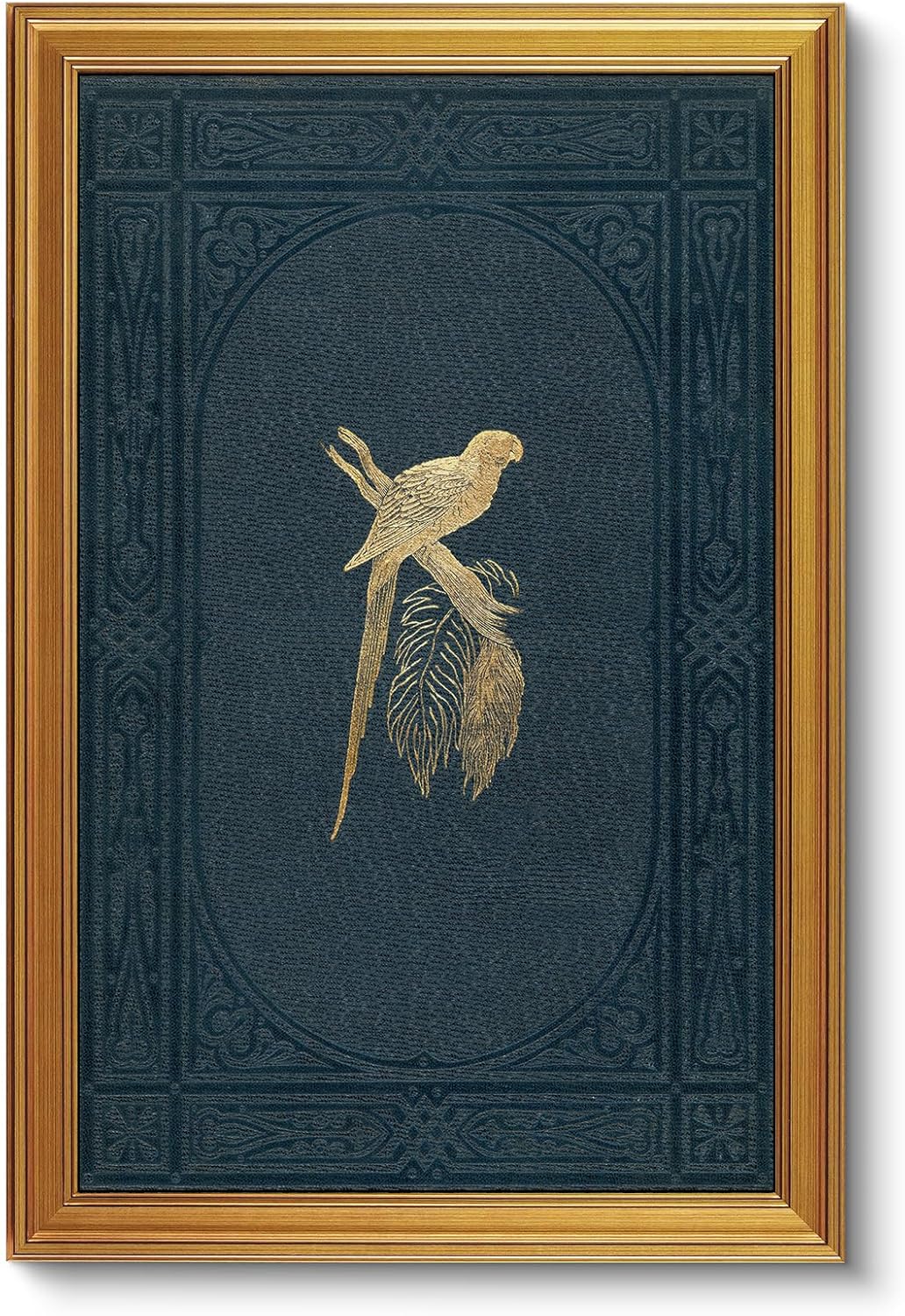 Vintage Gold Framed Wall Art, Sketch Birds Canvas Painting, Cute but Exquisite Wall Decor, No Glass No Glare, Suitable for Bedside Tables, Foyer, Bookshelves,【Hummingbird】-10L x 8W