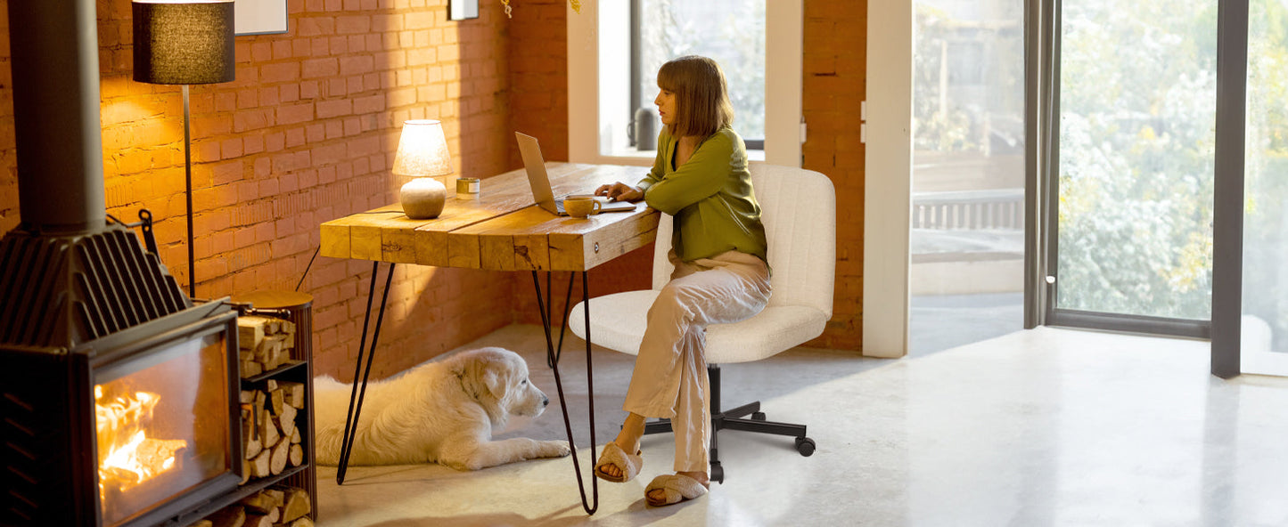 Chair Wheels Wide Cross Legged Office Desk Vanity Chair Comfy Fabric Armless Adjustable Swivel for Home Computer Task (Beige Wheel, Fabric)