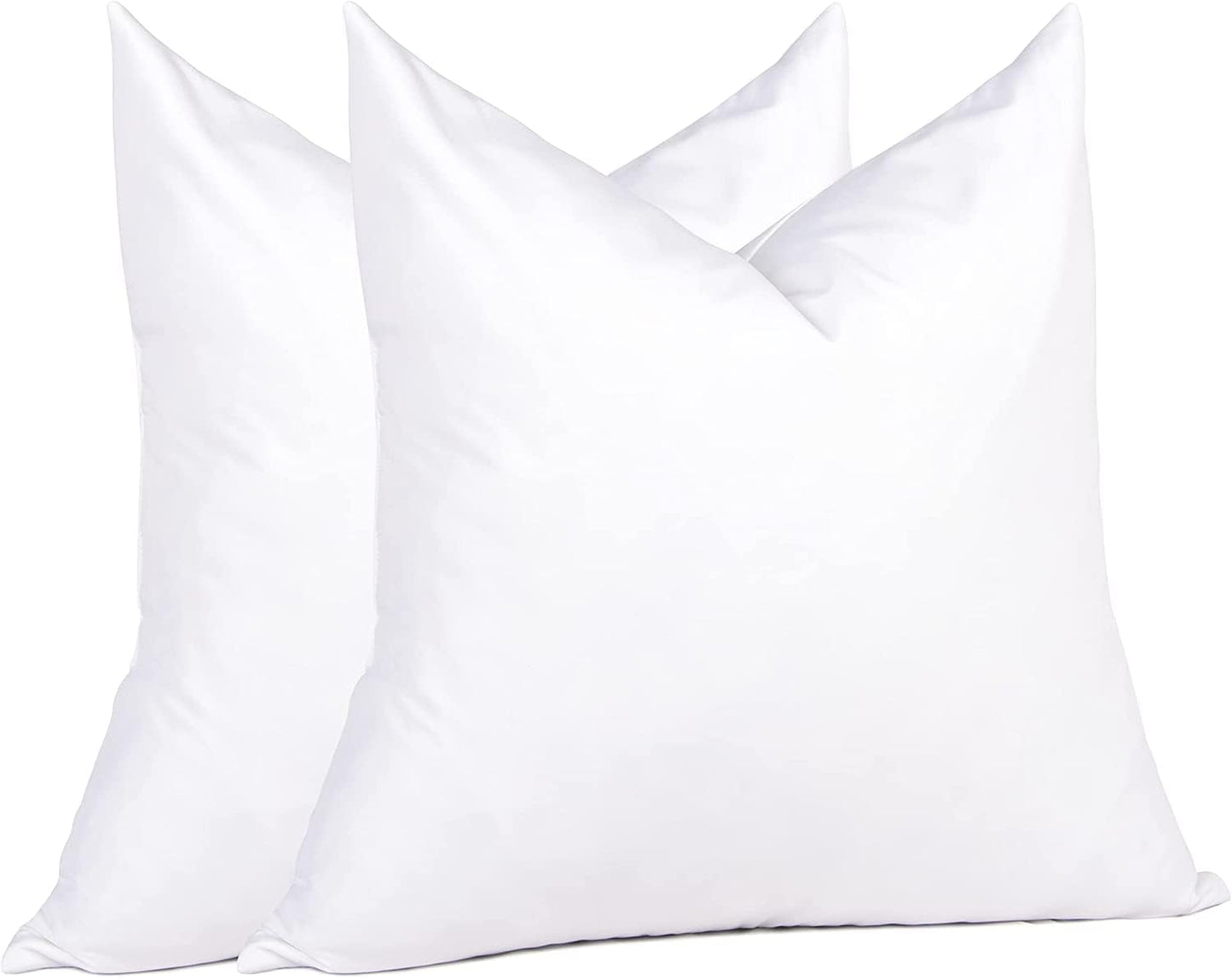 puredown® Feather Down Throw Pillow Inserts 22 x 22 (Pack of 2, White), Big Throw Pillows for Floor, Couch, Bed, Machine Washable