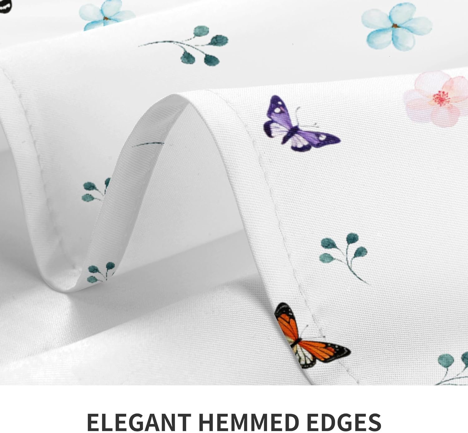 Spring Tablecloth 60 x 60 Inch Round Watercolor Flowers Table Cover Waterproof Wipeable Reusable for Kitchen Restaurant Home Parties Season Decor