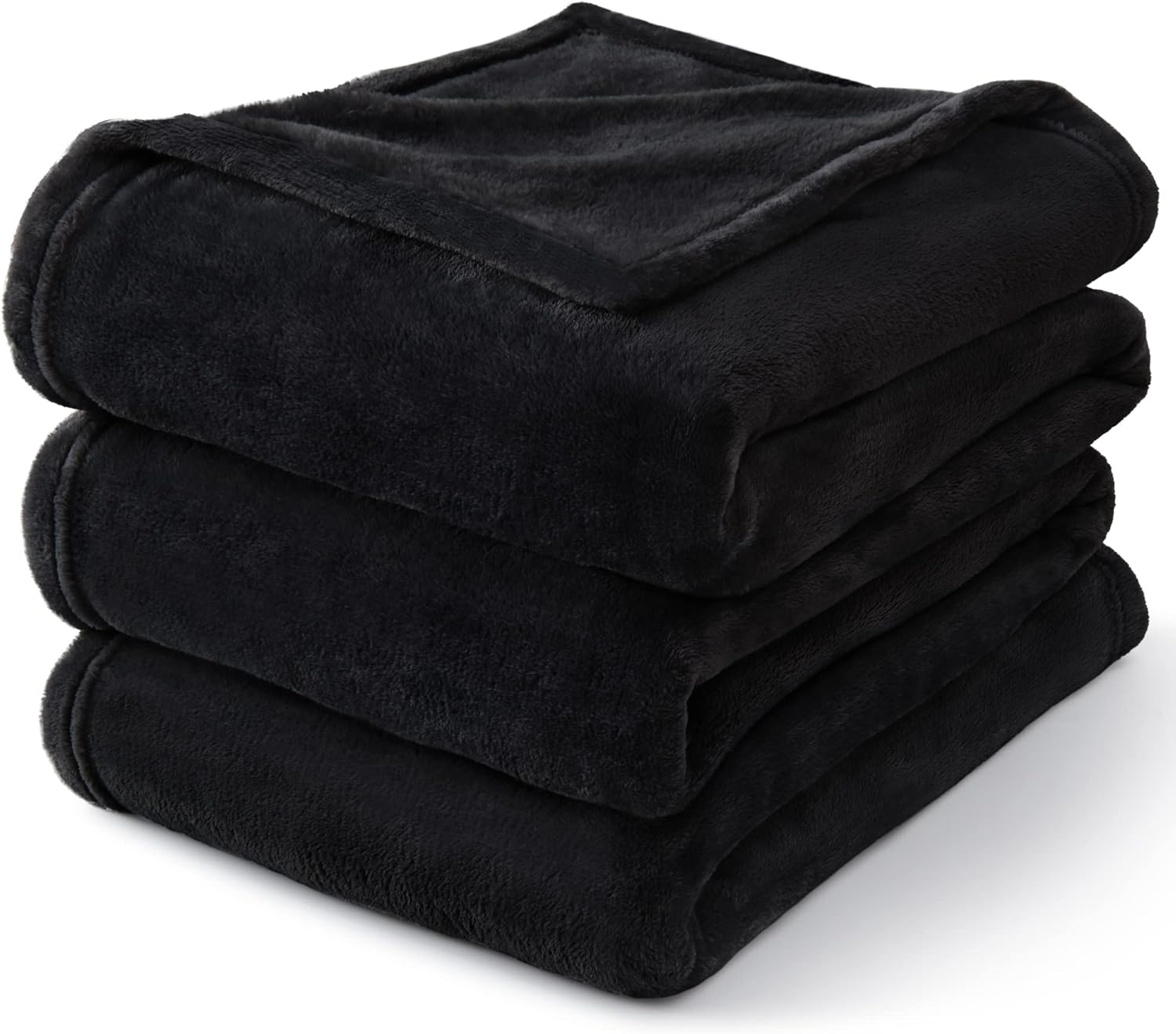 Fleece Blanket Black Throw Blankets for Couch & Bed, Luxury Plush Cozy Fuzzy Blanket 50x60 inches, Super Soft Warm Lightweight Throw Blanket for Travel Camping