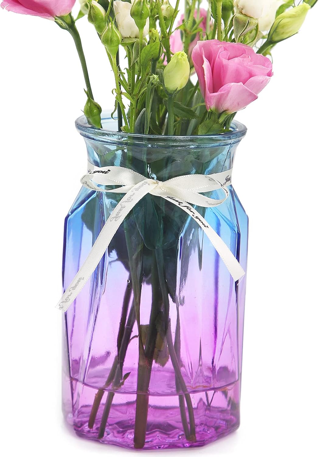 Vase for Flowers Small Glass Vases for Home Decor Table Centerpieces Living Room Bedroom Bookshelf Kitchen Modern Office Wedding Decoration Vintage Flower Vases Red White