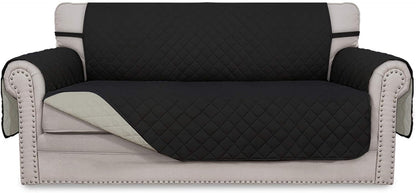 Easy-Going Reversible Couch Cover for 3 Cushion Couch Sofa Cover for Dogs Water Resistant Furniture Protector Cover with Foam Sticks Elastic Straps for Pet Cat (Sofa, Gray/Light Gray)
