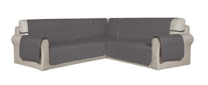 Easy-Going Reversible Couch Cover for 3 Cushion Couch Sofa Cover for Dogs Water Resistant Furniture Protector Cover with Foam Sticks Elastic Straps for Pet Cat (Sofa, Gray/Light Gray)